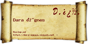 Dara Ágnes névjegykártya